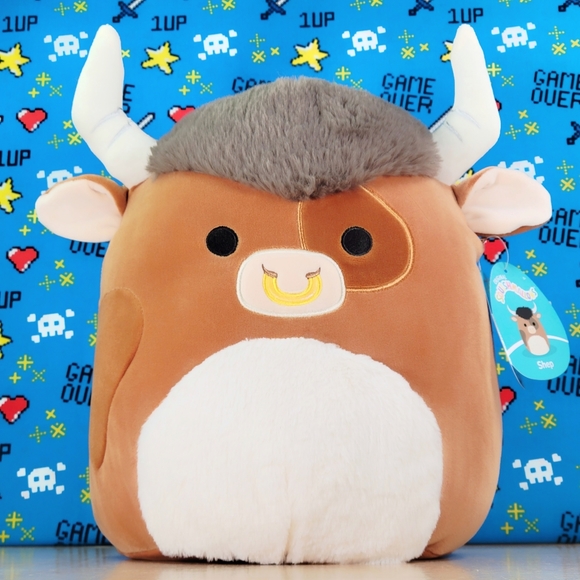 Squishmallows Other - Squishmallow Shep the Brown Spotted Bull 11" UltraSoft Farm Pal Toy Plush NWT